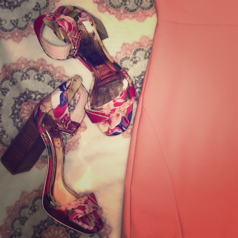 Ted Baker lorno block heels, floral design